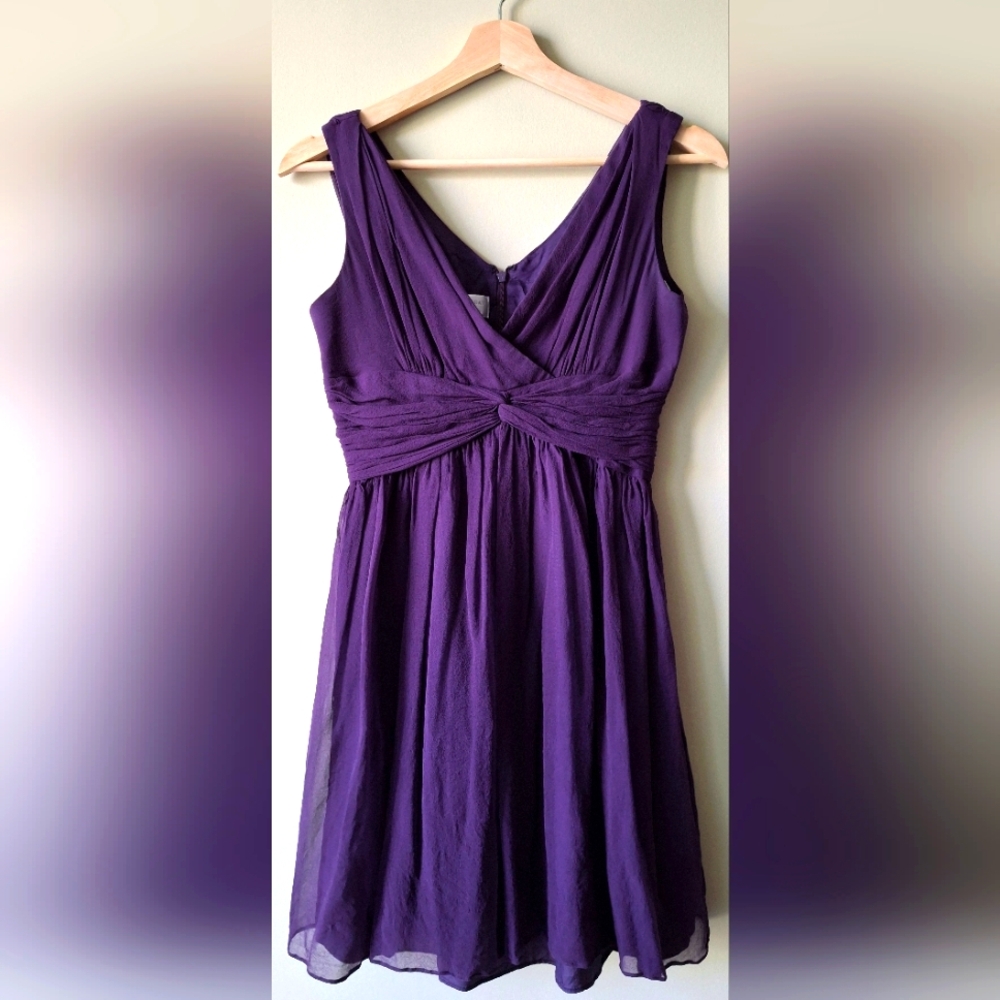 Donna Morgan Deep Purple Mini Dress - 4